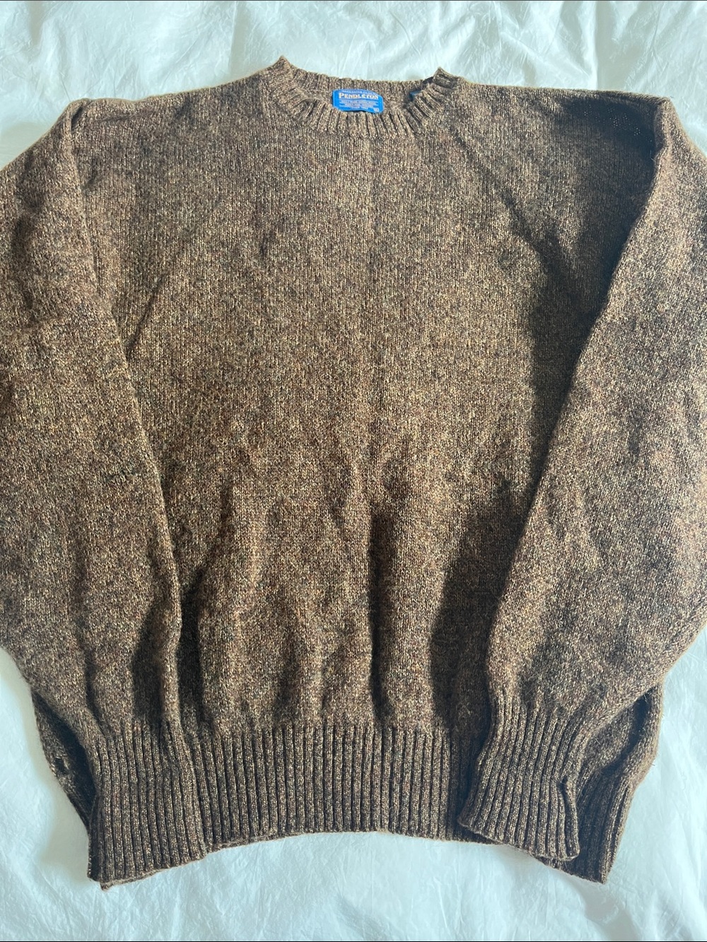 Pendleton brown Shetland 100% Pure Virgin Wool men’s XL crewneck Sweater